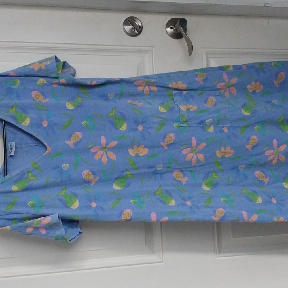 Kantoo Casual Wear Dress L Blue Fish